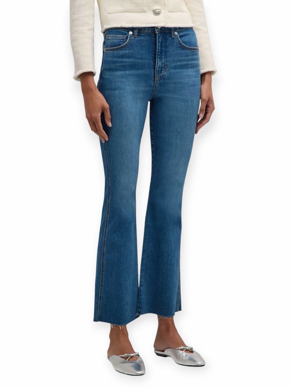 NWT Veronica Beard Carolina ankle skinny Kick FlareFlared Jeans in Medium Blue